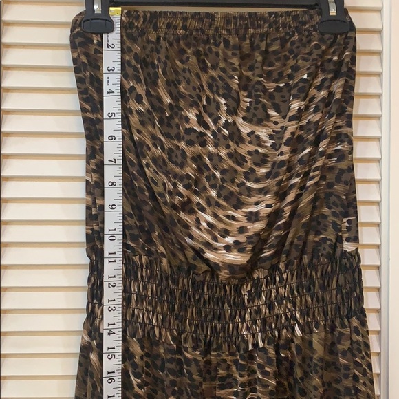 Strapless Leopard Jumpsuit - Picture 2 of 3